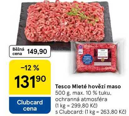 Tesco Mleté hovězí maso, 500 g 
