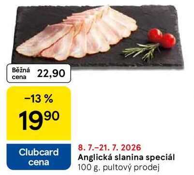 Anglická slanina speciál, 100 g