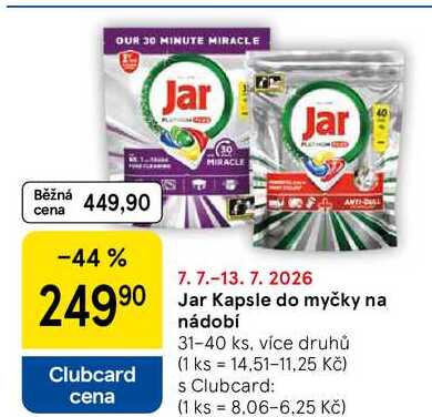 Jar Kapsle do myčky na nádobí, 31-40 ks, více druhů