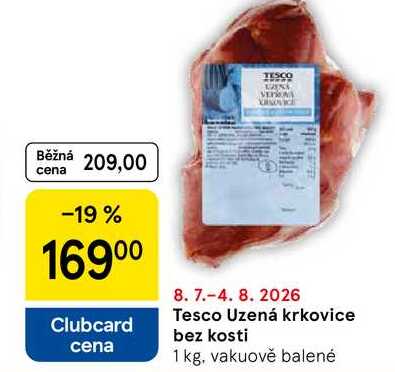 Tesco Uzená krkovice bez kosti, 1 kg 