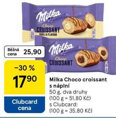 Milka Choco croissant s náplní, 50 g, dva druhy