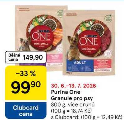 Purina One Granule pro psy, 800 g, více druhů
