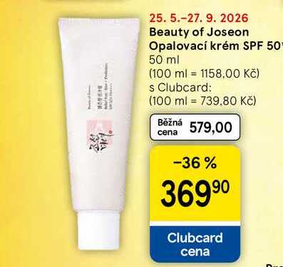 Beauty of Joseon Opalovací krém SPF 50, 50 ml