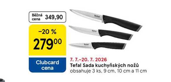 Tefal Sada kuchyňských nožů obsahuje, 3 ks, 9 cm, 10 cm a 11 cm 