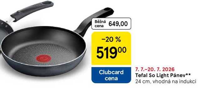 Tefal So Light Pánev, 24 cm, vhodná na indukci 
