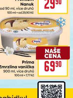 Prima Zmrzlina vanička 900 ml