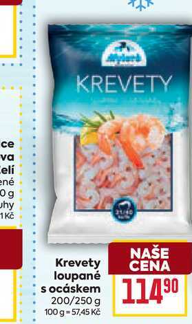 Krevety loupané s ocáskem 200/250 g