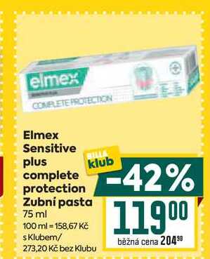 Elmex Sensitive plus complete protection Zubní pasta 75 ml 