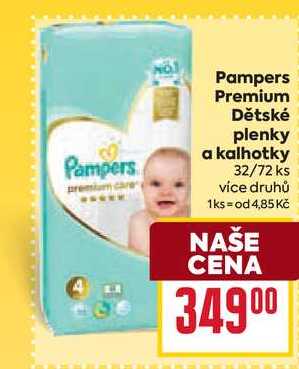 Pampers Premium Dětské plenky a kalhotky 32/72 ks 