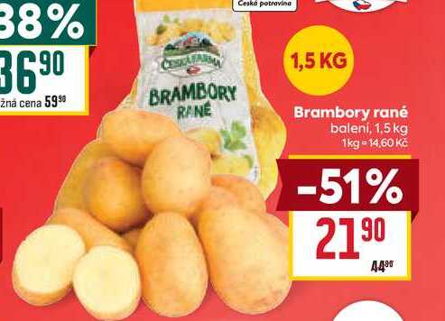 Brambory rané balení, 1,5 kg