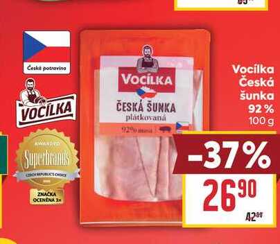 Vocilka Česká šunka 92% 100 g