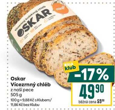 Oskar Vícezrnný chléb z naší pece 505 g