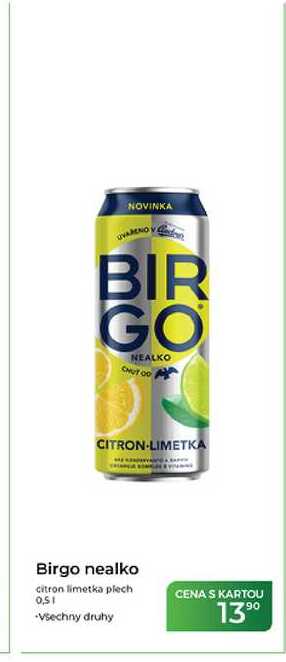 Birgo nealko citron limetka plech 0,51