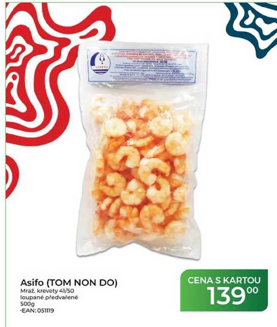 Asifo (TOM NON DO) Mraz, krevety 41/50 loupané předvařené 500g 