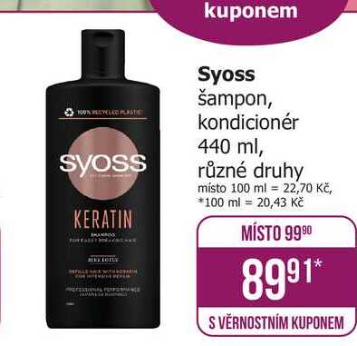 Syoss šampon, kondicionér 440 ml, různé druhy