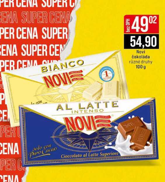 Novi čokoláda různé druhy 100 g