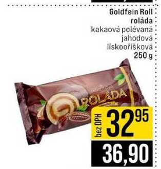 Goldfein Roll roláda kakaová polévaná jahodová liskooříšková 250 g