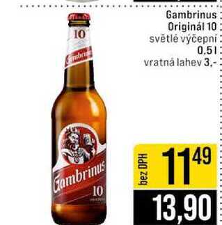 Gambrinus Originál 10 světlé výčepní 0,5l