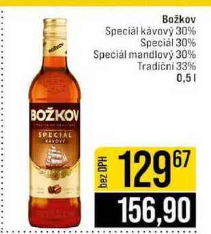 Božkov Speciál kávový 30% Speciál 30% Speciál mandlový 30% Tradični 33% 0,5l