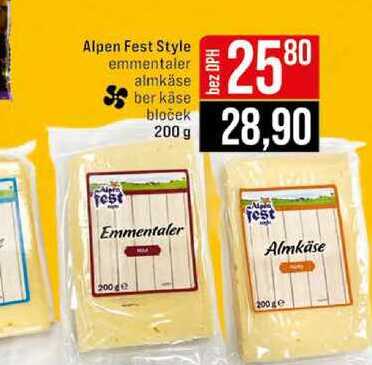 Alpen Fest Style emmentaler almkäse berkäse bloček 200 g