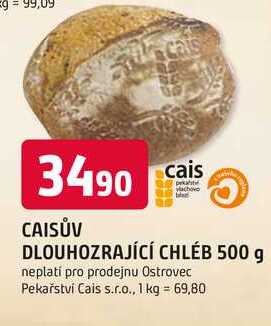 CAISŮV DLOUHOZRAJÍCÍ CHLÉB 500 g