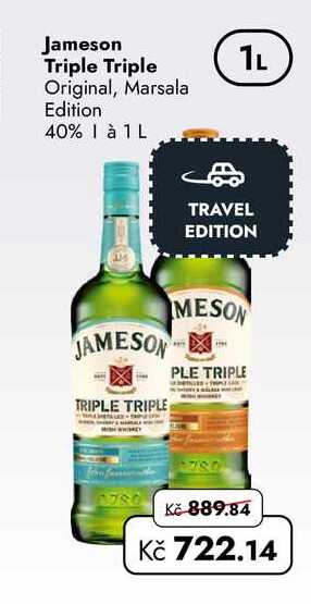 Jameson Triple Triple Original, Marsala Edition 40% 1 à 1 L