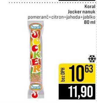 Koral Jocker nanuk pomeranč+citron+jahoda+jablko 80 ml