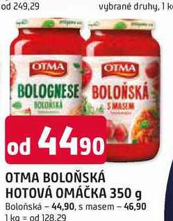 OTMA BOLOŇSKÁ HOTOVÁ OMÁČKA 350 g