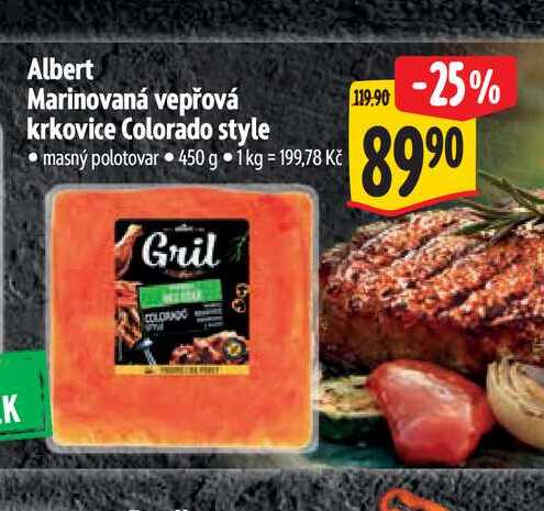 Albert Marinovaná vepřová krkovice Colorado style 450 g