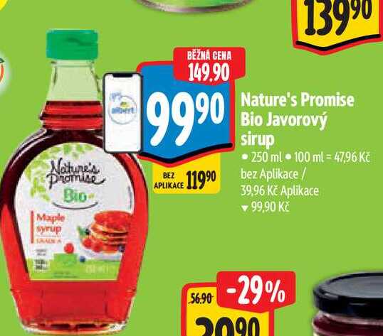 Nature's Promise Bio Javorový sirup 250 ml