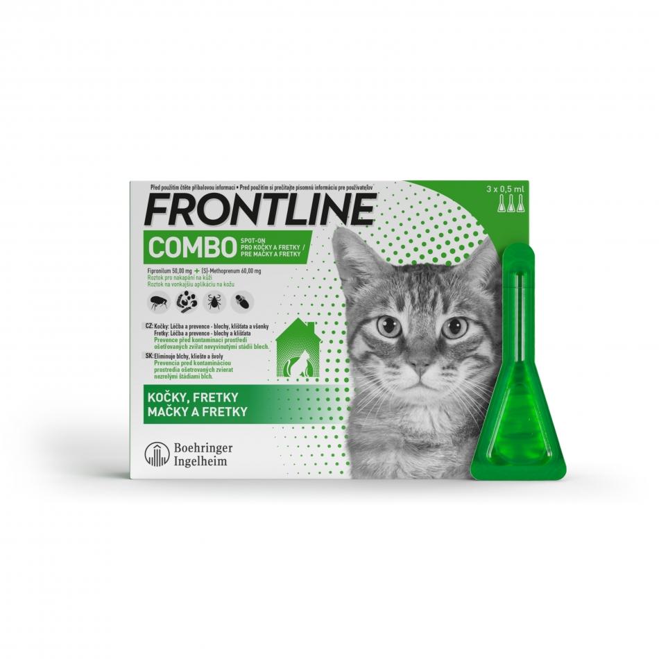 Frontline Combo spot-on pro kočky a fretky 0,5 ml 3 pipety