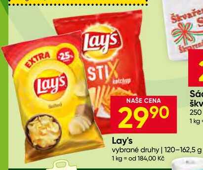 Lay's vybrané druhy 120-162,5 g