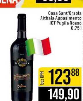 Casa Sant'Orsola Althaia Appasimento IGT Puglia Rosso 0,75l