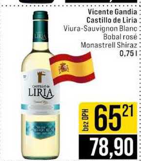 Vicente Gandia Castillo de Liria Viura-Sauvignon Blanc Bobal rosé Monastrell Shiraz 0,75l