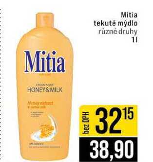 Mitia tekuté mýdlo různé druhy 1l