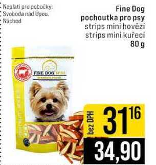 Fine Dog pochoutka pro psy strips mini hovězí strips mini kuřeci 80 g 