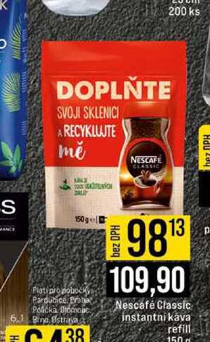 Nescafé Classic instantni káva refill 150g