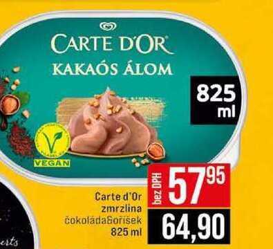 Carte d'Or zmrzlina čokoláda oříšek 825 ml