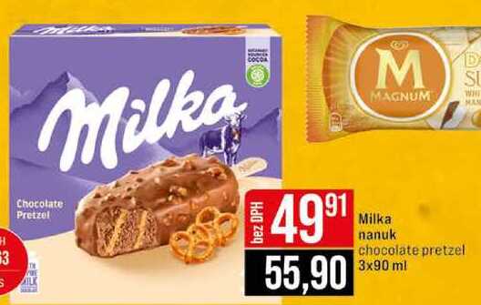 Milka nanuk chocolate pretzel 3x90 ml