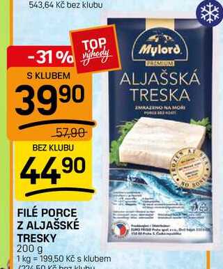 FILÉ PORCE Z ALJAŠSKÉ TRESKY 200 g
