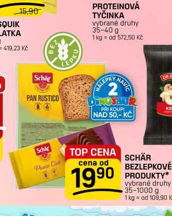SCHÄR BEZLEPKOVÉ PRODUKTY* vybrané druhy 35-1000 g