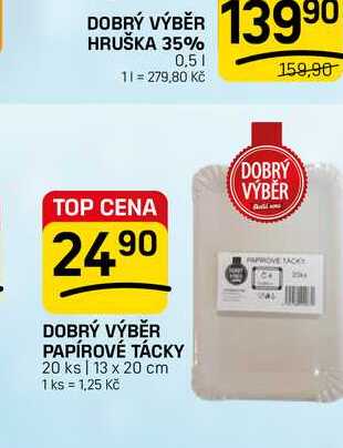 DOBRÝ VÝBĚR PAPÍROVÉ TÁCKY 20 ks 13 x 20 cm 