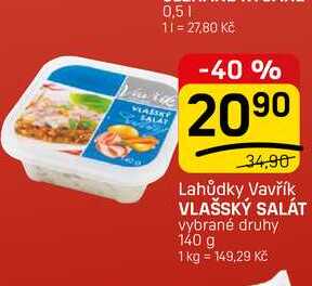 VLAŠSKÝ SALÁT vybrané druhy 140 g