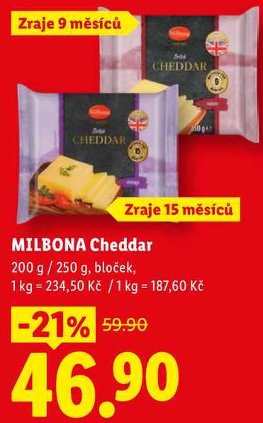 MILBONA Cheddar, 200 g/250 g