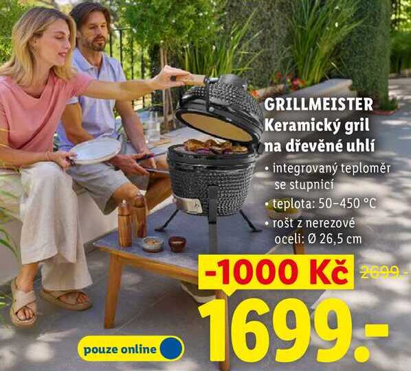 GRILLMEISTER Keramický gril na dřevěné uhlí 
