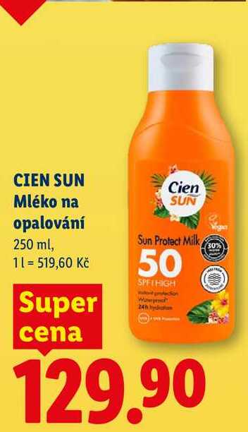 CIEN SUN Mléko na opalování, 250 ml