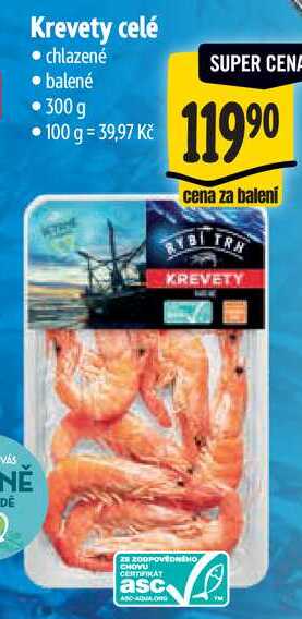 Krevety celé, 300 g