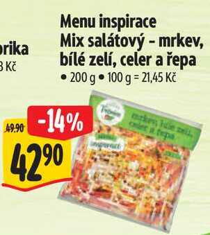 Menu inspirace Mix salátový - mrkev, bílé zelí, celer a řepa, 200 g