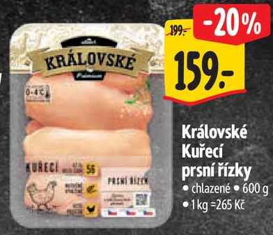 Královské Kuřecí prsní řízky, 600 g