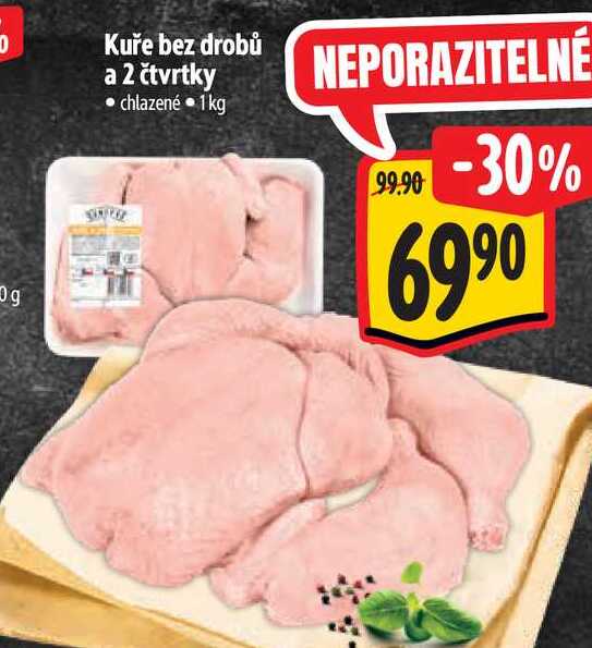Kuře bez drobů a 2 čtvrtky, 1 kg